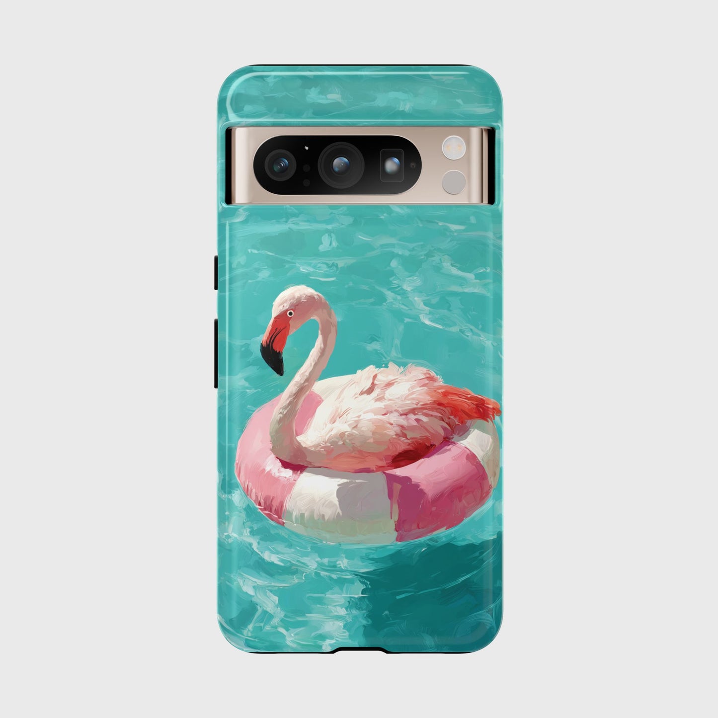 Out of Office Mode - The Poolside Flamingo Impressionist Summer Design Phone Case for Google Pixel