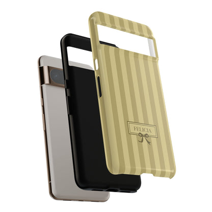 Personalisable Striped Design (Yellow) Phone Case for Google Pixel