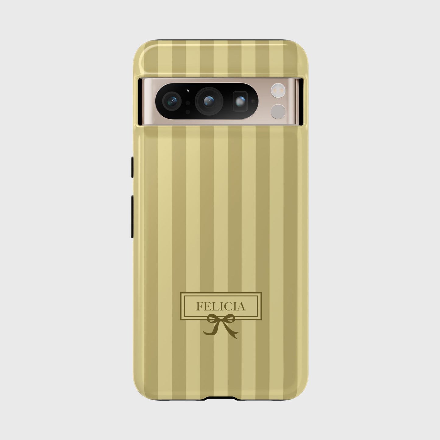 Personalisable Striped Design (Yellow) Phone Case for Google Pixel