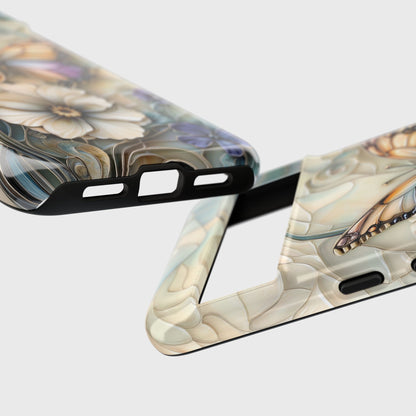 Elegant Butterfly & Flowers Stained Glass Design 2 Phone Case for Google Pixel