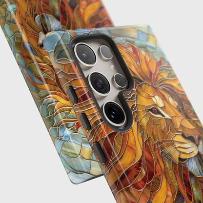 Lion Stained Glass Design Samsung Phone Case