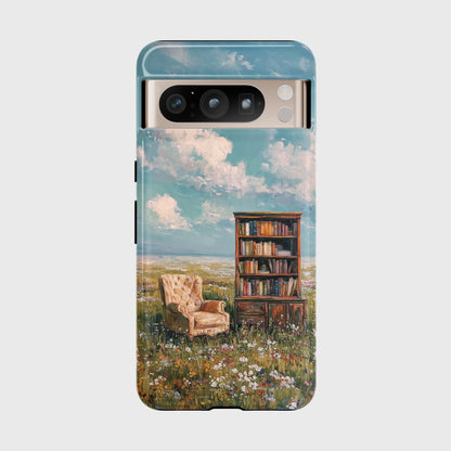 The Dreamer's Study – Surreal Meadow Design Phone Case for Google Pixel