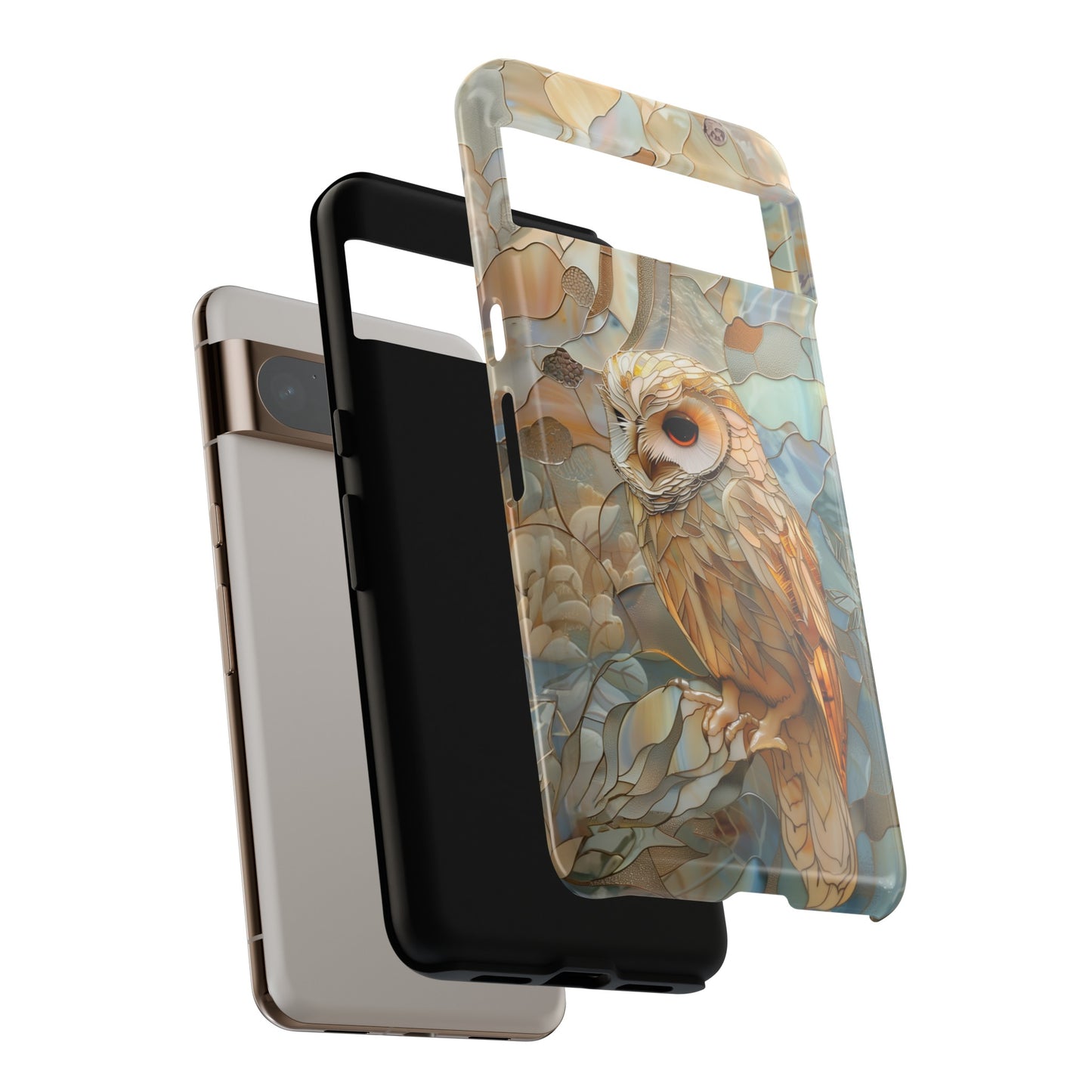 Elegant Owl Stained Glass Design Google Pixel Phone Case