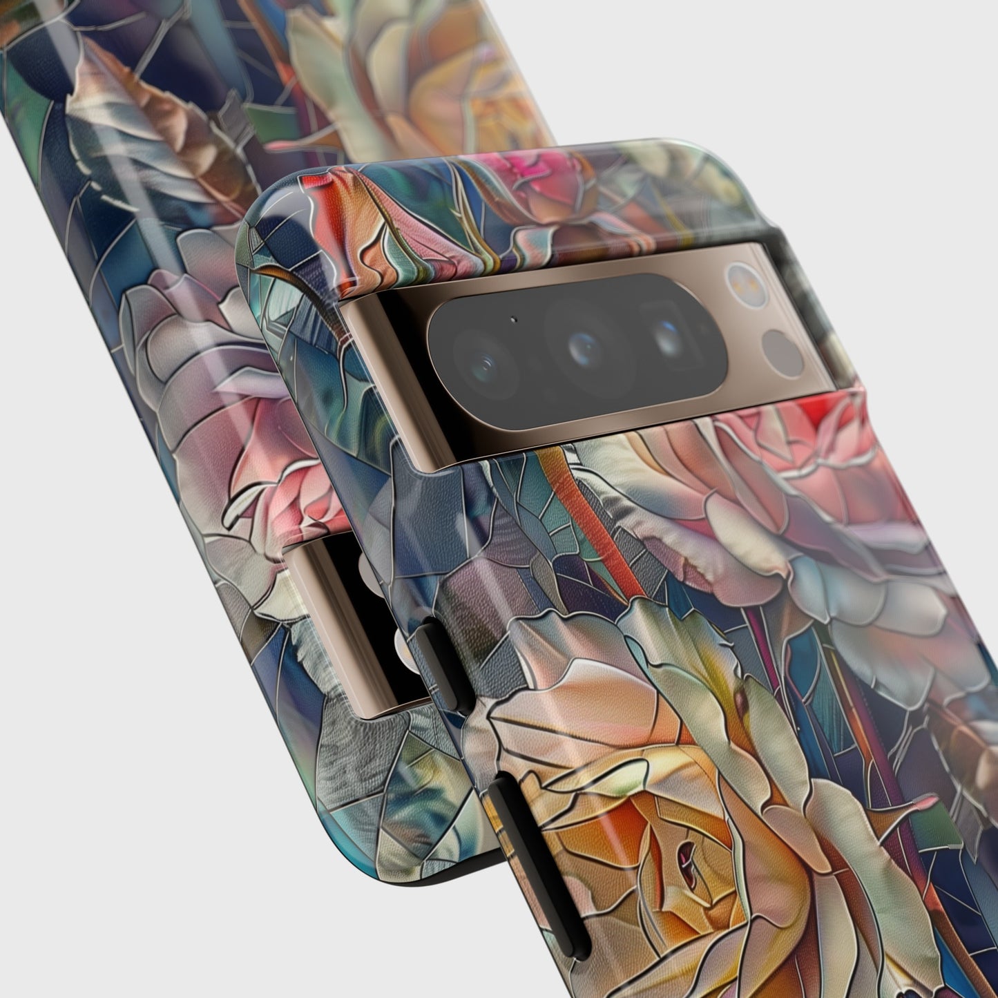 Elegant Roses Stained Glass Design Google Pixel Phone Case