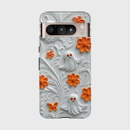 Cute Ghost & Floral Design Google Pixel Phone Case