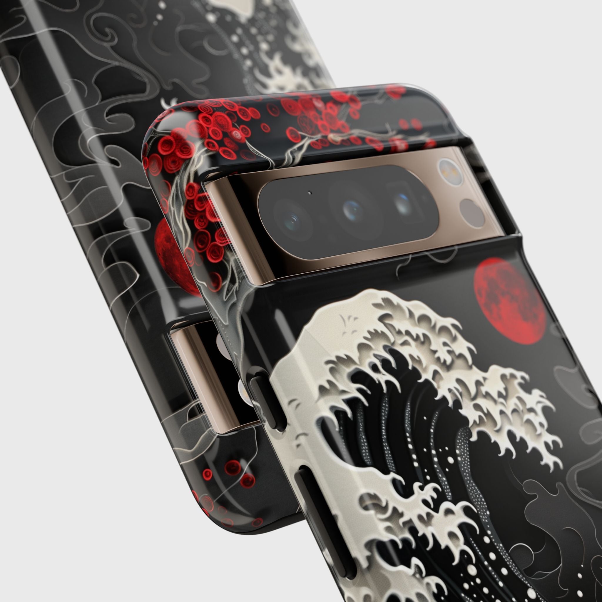 The Great Wave off Kanagawa Dark Theme Design Google Pixel Phone