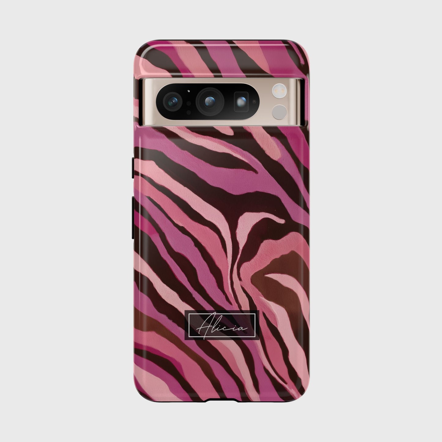 Personalisable Pink Zebra Print Design Phone Case for Google Pixel