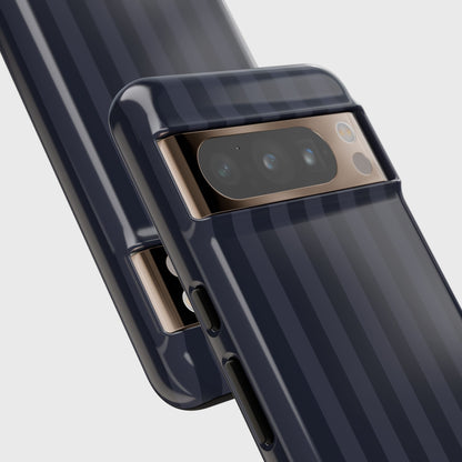 Personalisable Striped Design (Navy) Phone Case for Google Pixel