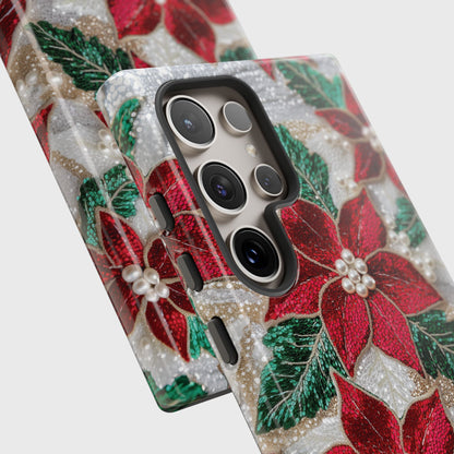 Christmas Poinsettia Flower Design Samsung Phone Case