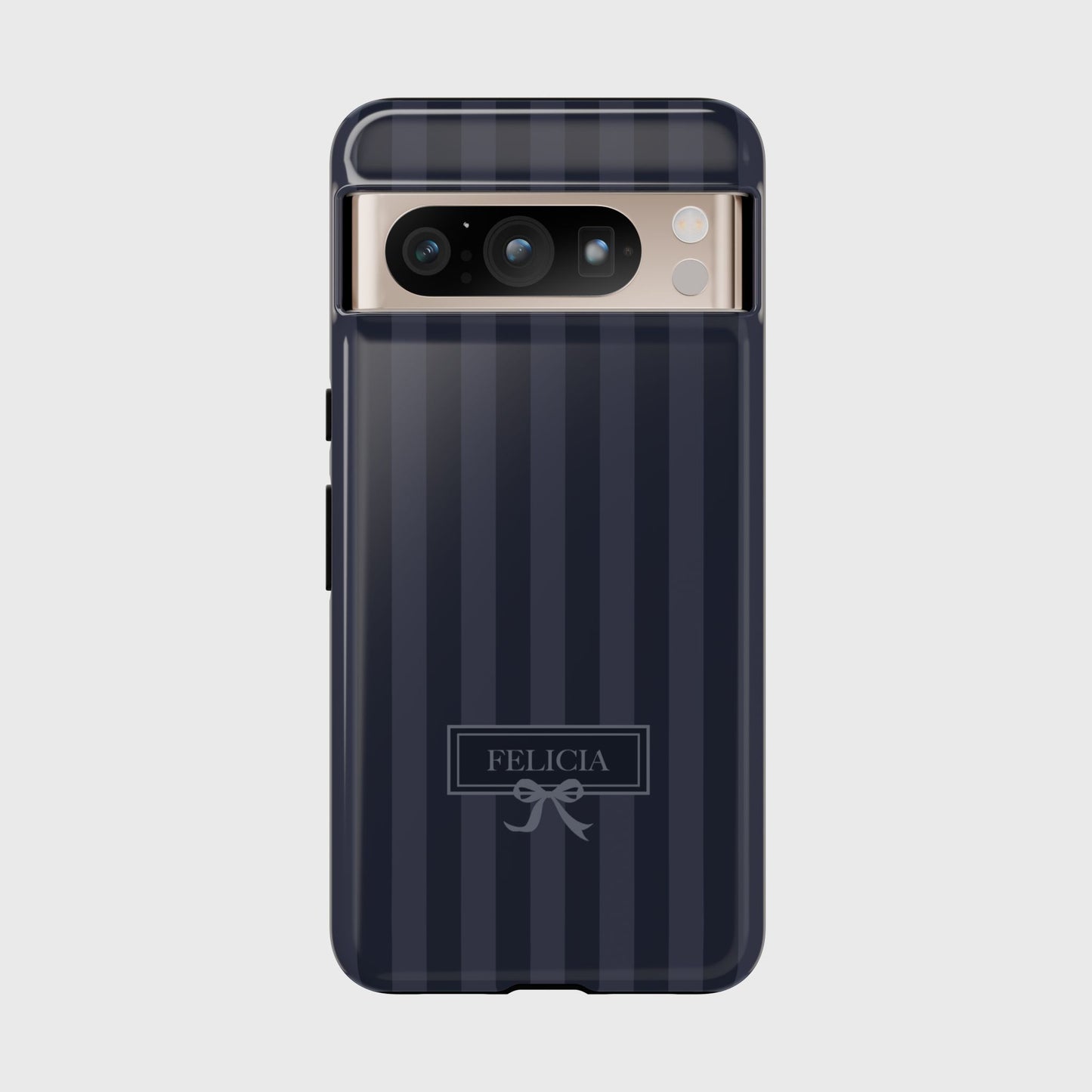 Personalisable Striped Design (Navy) Phone Case for Google Pixel