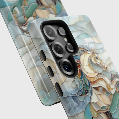 Majestic Horse Stained Glass Design Phone Case for Galaxy S series Phones