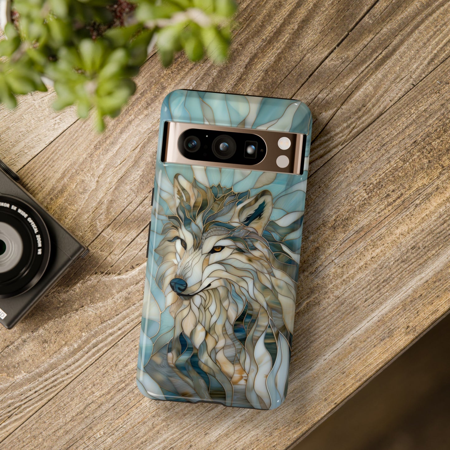 Majestic Wolf Stained Glass Design Google Pixel Phone Case