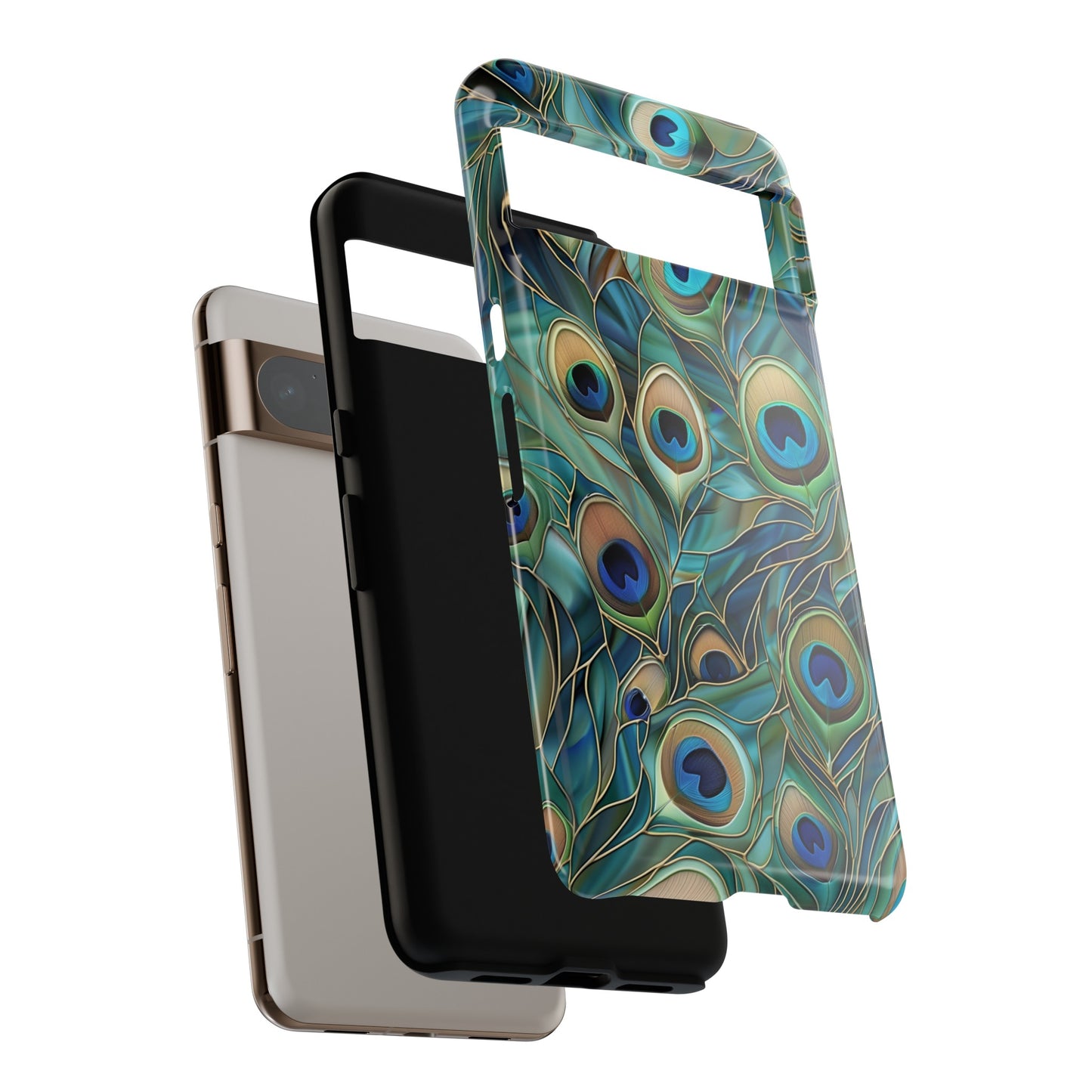 Peacock Feather Stained Glass Design Google Pixel Phone Case