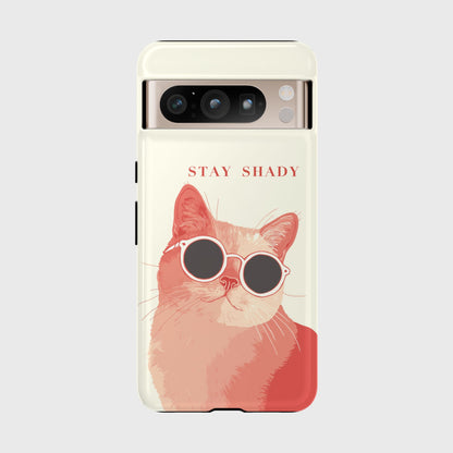Stay Shady – Pop-Art Feline Design Phone Case for Google Pixel