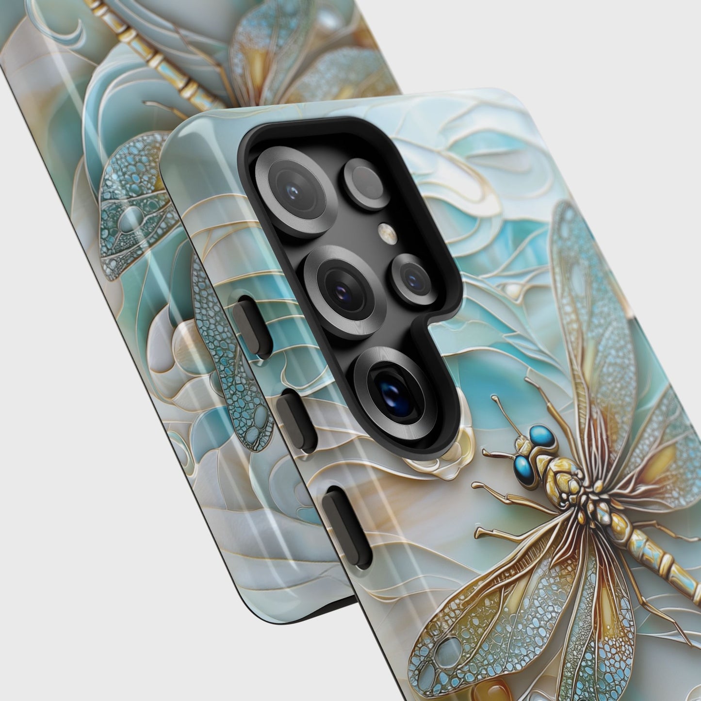 Dragonfly Stained Glass Art Phone Case for Galaxy S series Phones