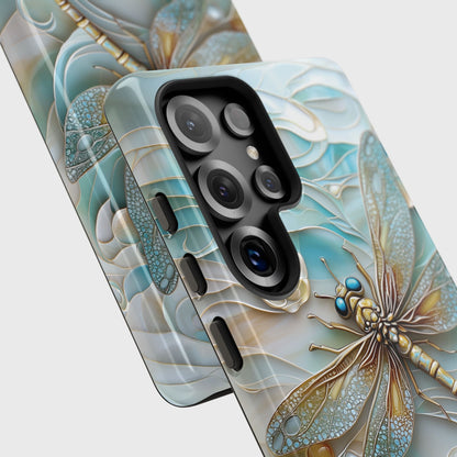 Dragonfly Stained Glass Art Phone Case for Galaxy S series Phones