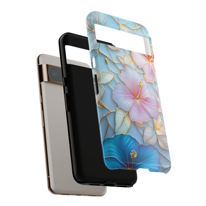 Pastel Hibiscus Stained Glass Design Phone Case for Google Pixel