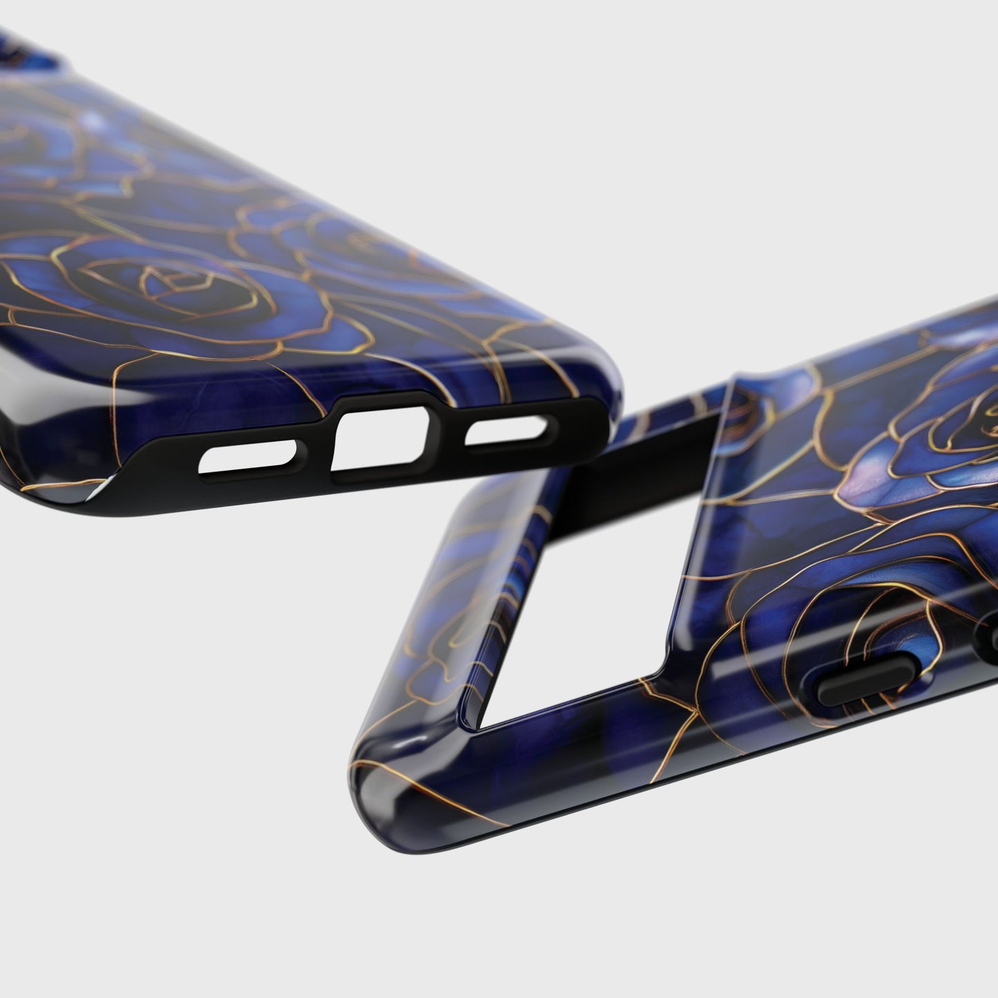 Blue Roses Pattern Stained Glass Design Phone Case for Google Pixel
