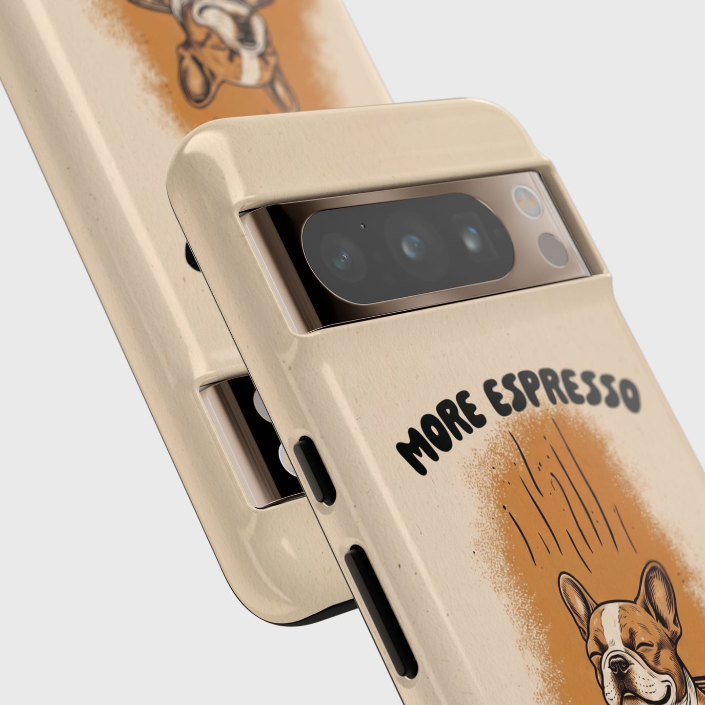 More Espresso, Less Depresso – Frenchie Coffee Design Phone Case for Google Pixel