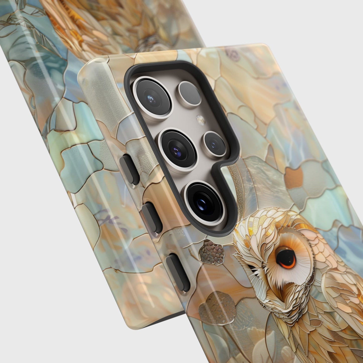 Elegant Owl Stained Glass Design Samsung Phone Case