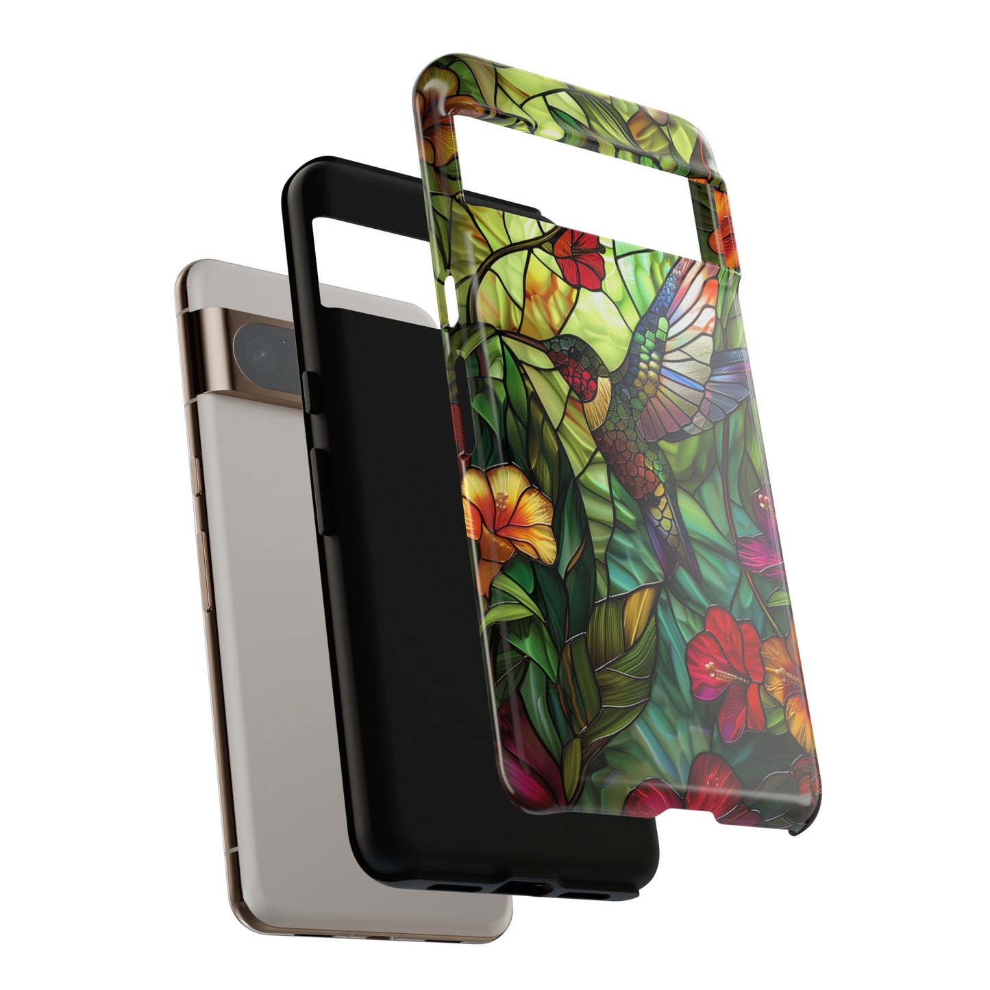 Colourful Hummingbird Stained Glass Design Google Pixel Phone Case