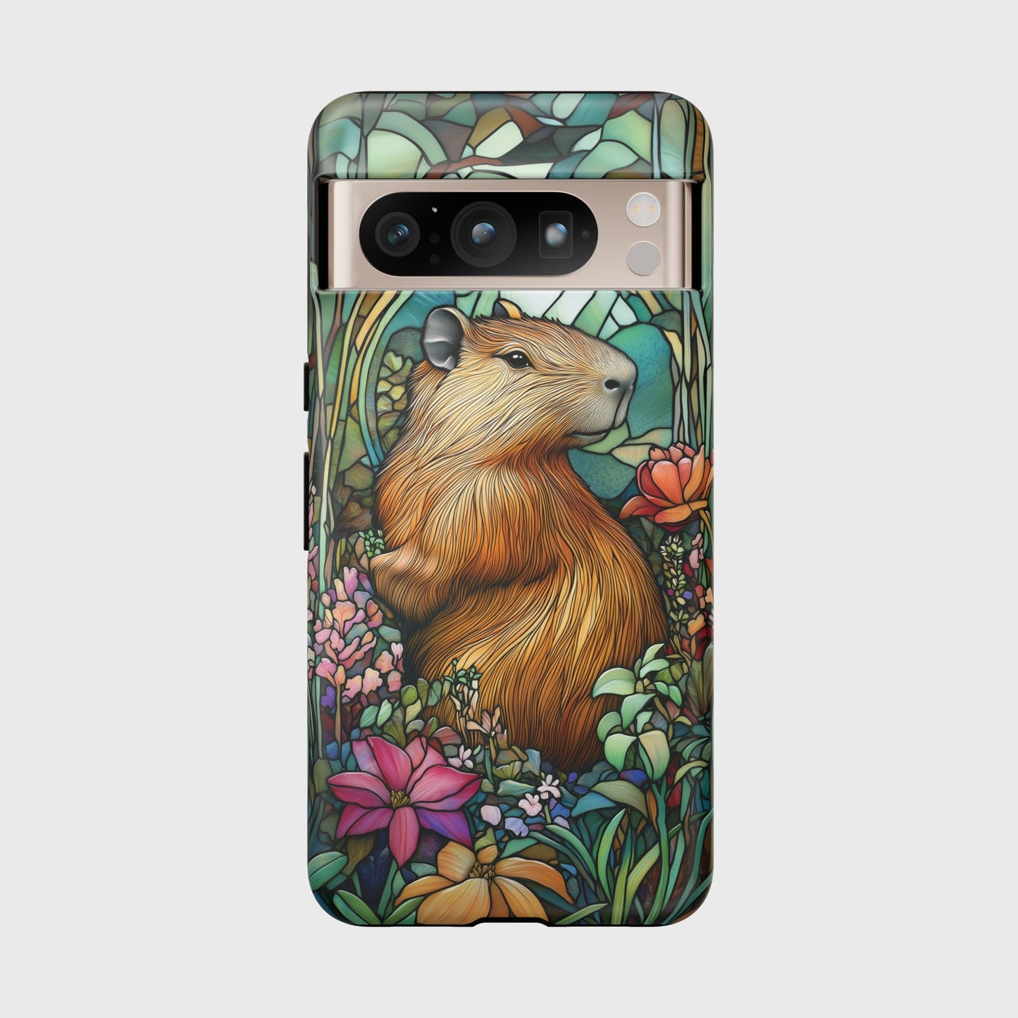 Capybara Stained Glass Design Google Pixel Phone Case