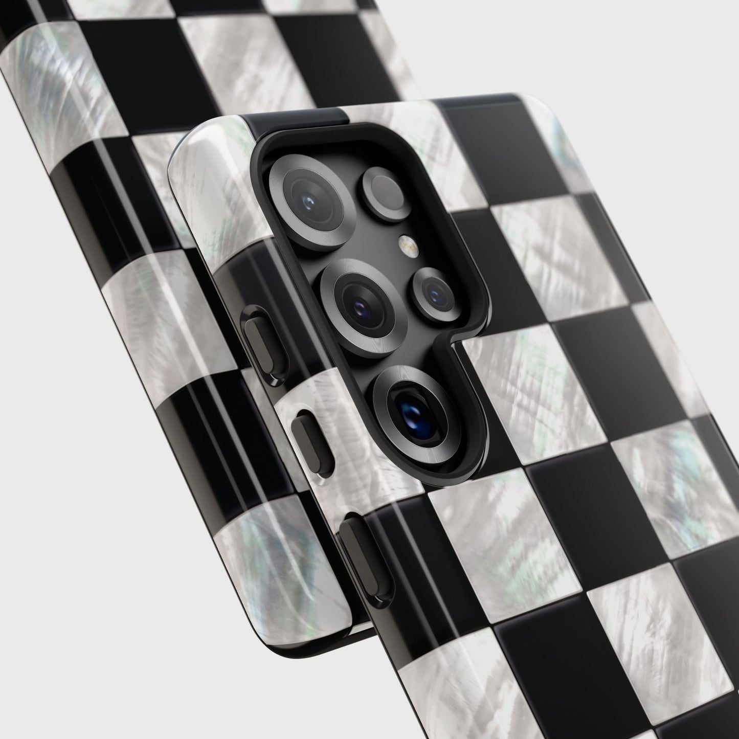 The Midnight Pearl – Inlaid Checkerboard Design Phone Case for Galaxy S series Phones