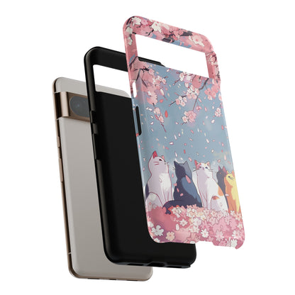 Kawaii Cat Watching Sakura Design Google Pixel Phone Case