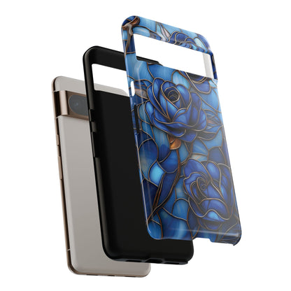 Blue Roses Stained Glass Design Phone Case for Google Pixel