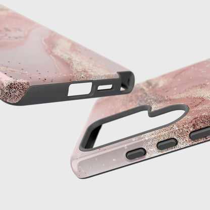 Personalisable Luxury Pink Marble Design Phone Case for Galaxy S series Phones