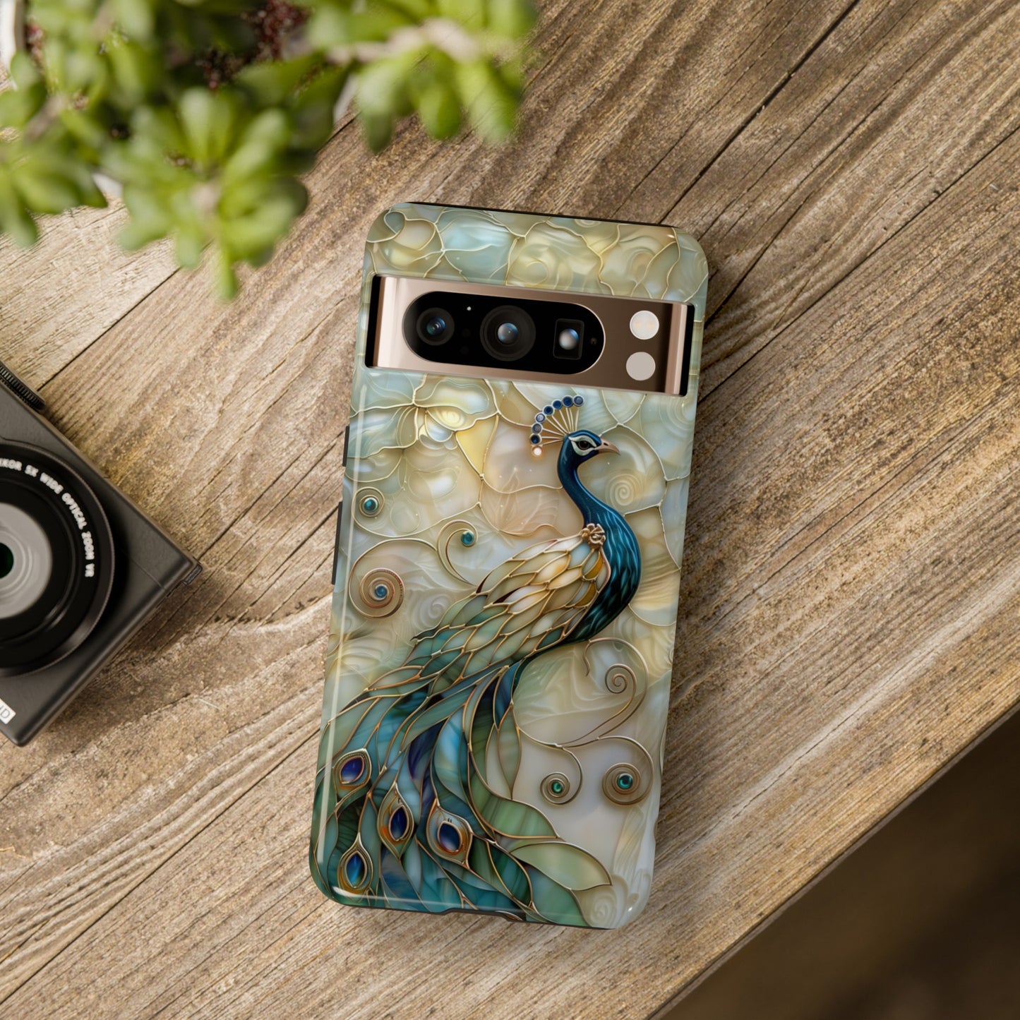 Peacock Stained Glass Design Google Pixel Phone Case