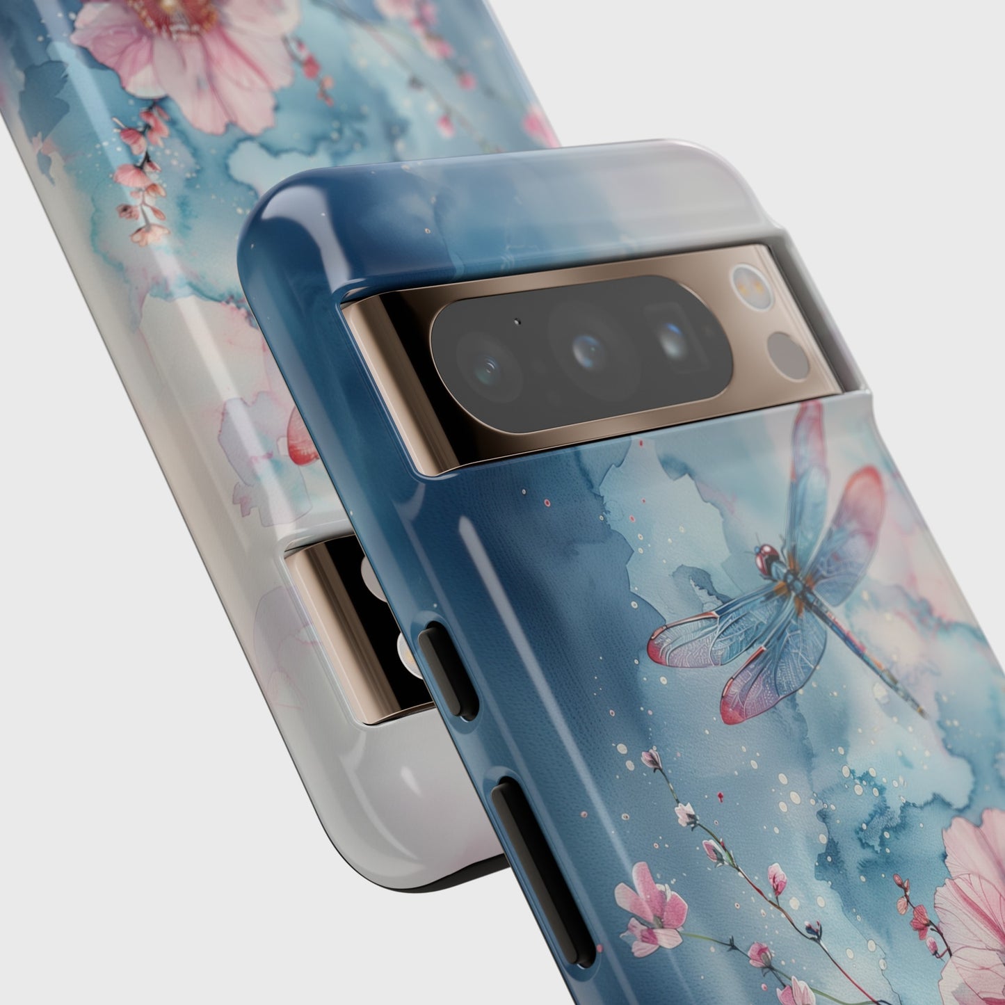 Watercolor Floral Dragonfly Design Google Pixel Phone Case