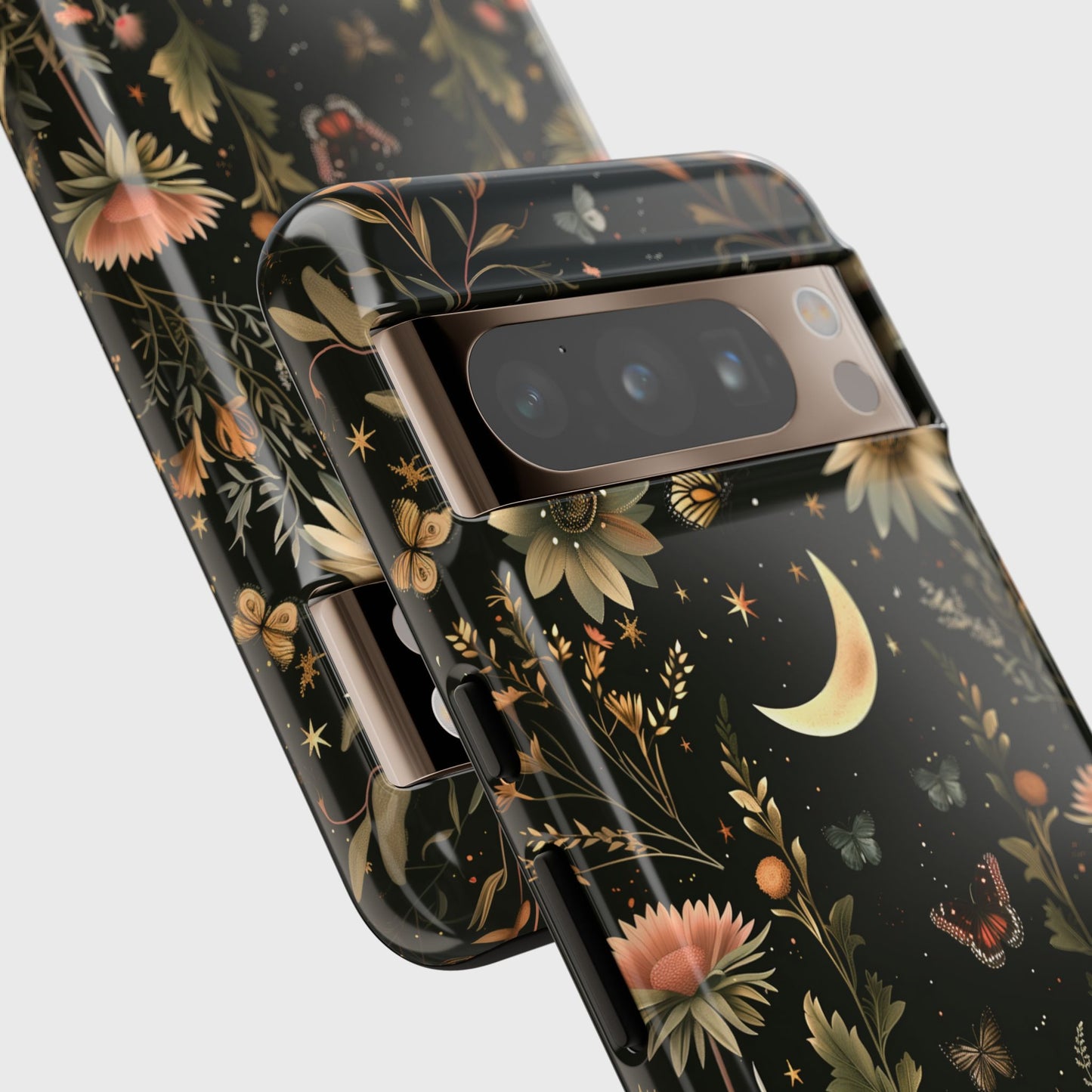 Cottagecore Celestial Moon Floral Design Phone Case for Google Pixel