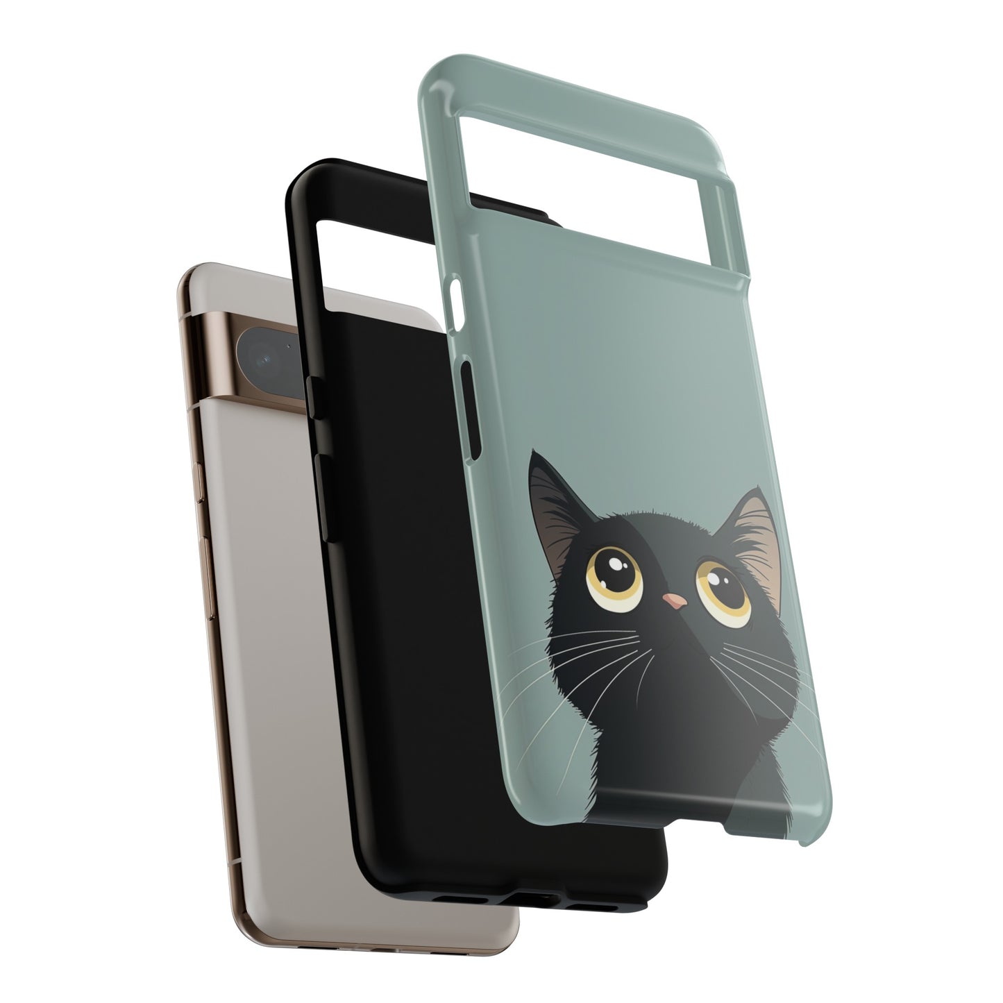 Minimalist Kawaii Cat Design Google Pixel Phone Case