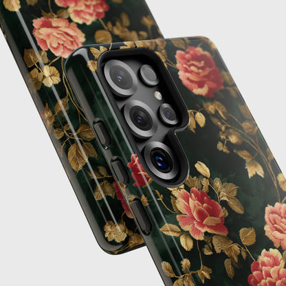 Crimson Bloom Design Phone Case for Galaxy S series Phones