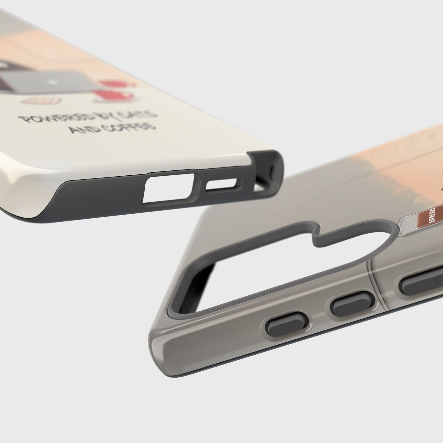 Powered by Cats and Coffee Design Phone Case for Galaxy S series Phones