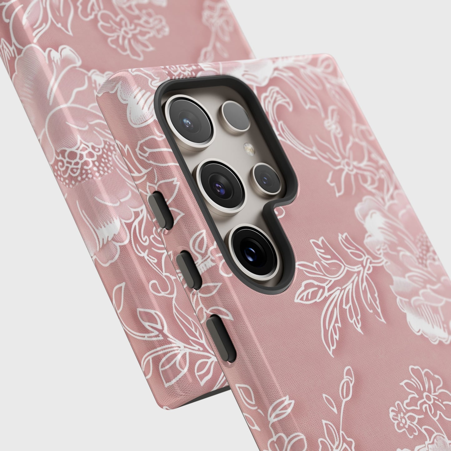 Retro Pink Floral Lace Design Samsung Phone Case