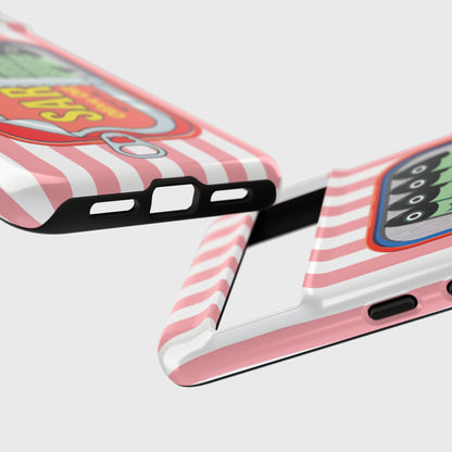 The Vintage Sardine Tin – Pop-Art Striped Design Phone Case for Google Pixel (Pink)