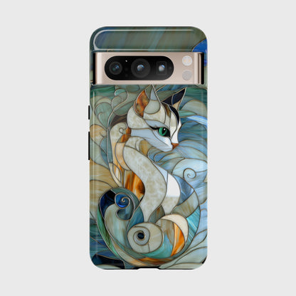 Cat Abstract Stained Glass Design Google Pixel Phone Case