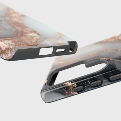 Personalisable Luxury RoseGold Marble Design Phone Case for Galaxy S series Phones