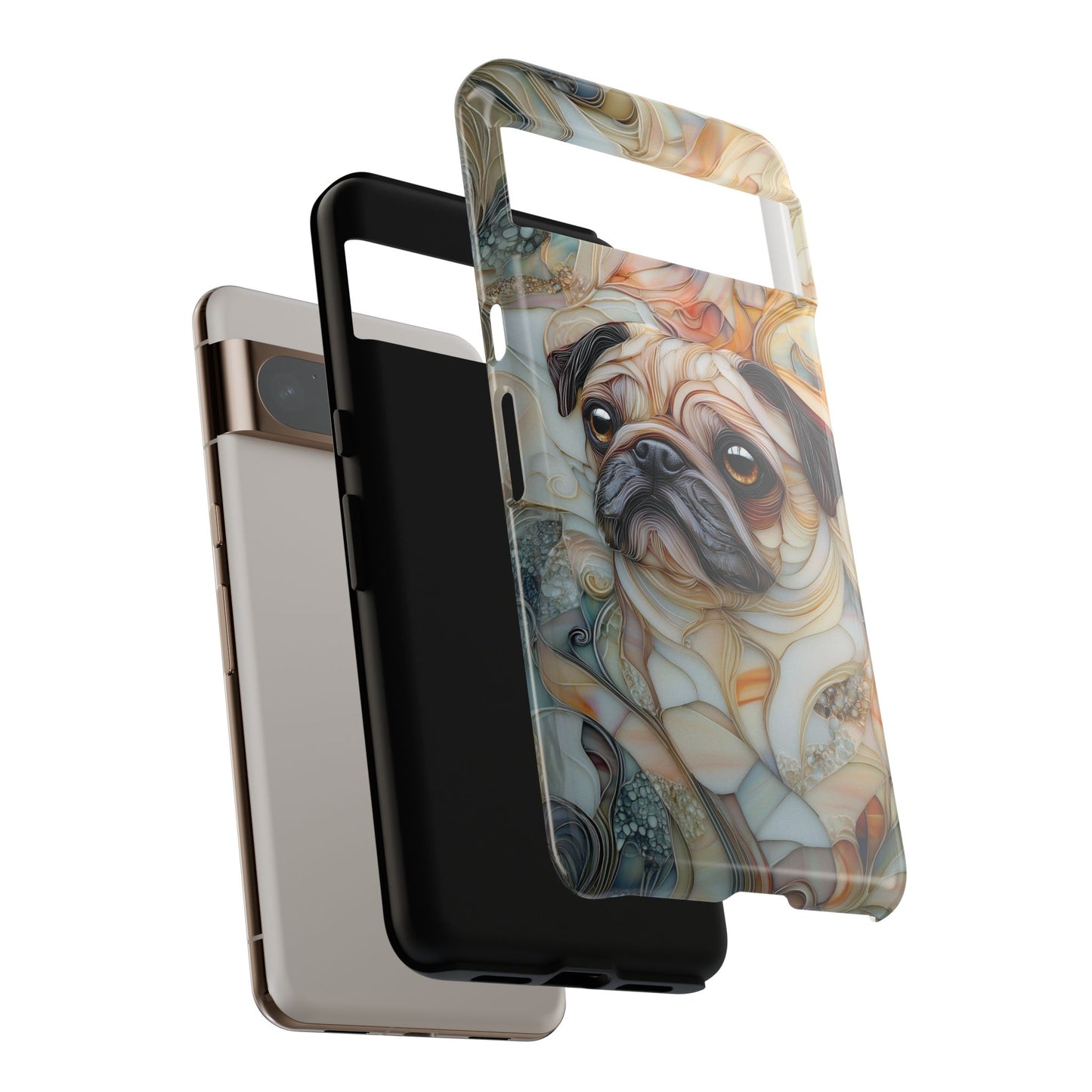 Pug Stained Glass Design Phone Case for Google Pixel