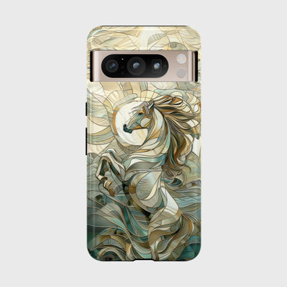 Rearing Horse Stained Glass Design Google Pixel Phone Case