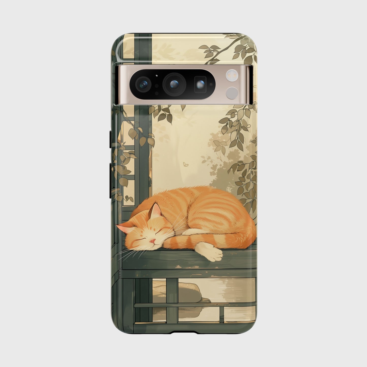 Sleeping Cat in Japanese Art Painting Design Google Pixel Phone Case