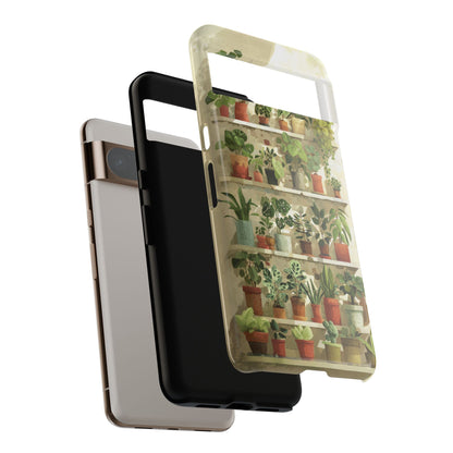 Potted Plants Shelves Watercolor Design Phone Case for Google Pixel