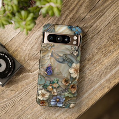 Floral Butterflies Stained Glass Design Google Pixel Phone Case