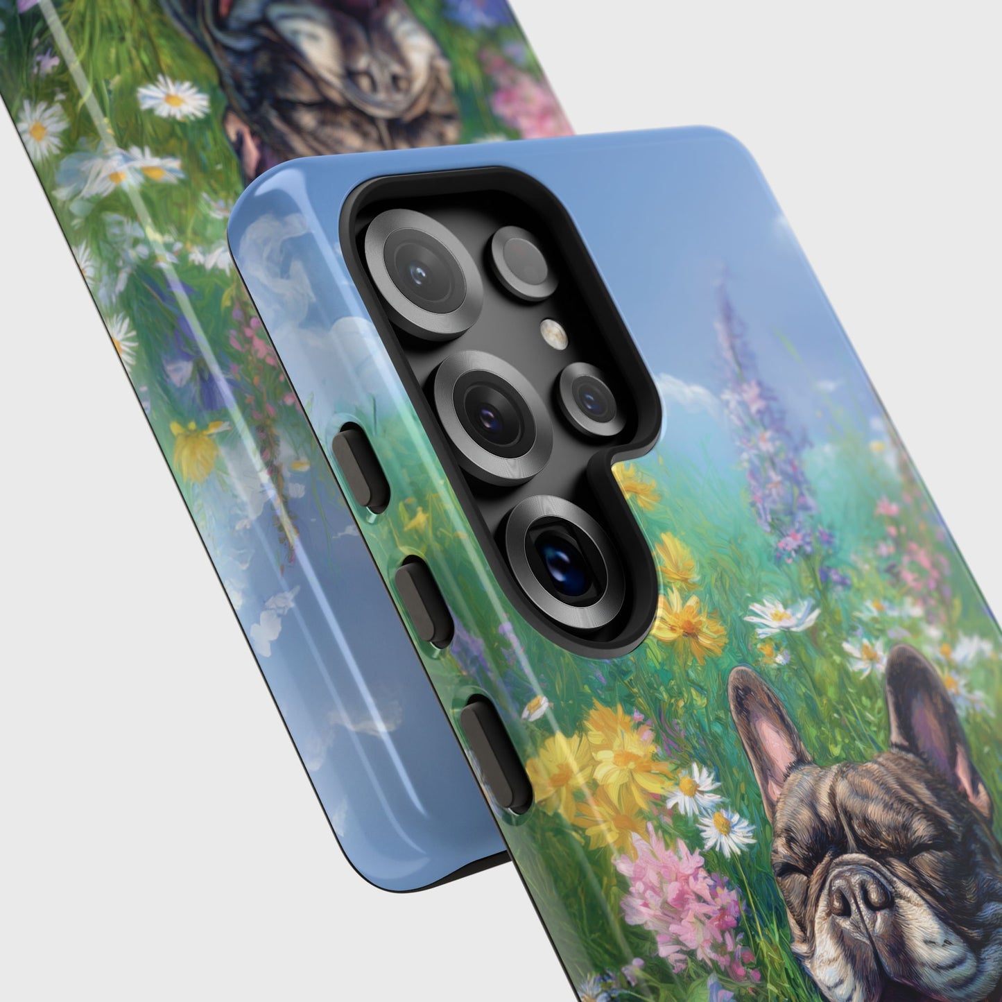 Blissful Frenchie Design Phone Case for Galaxy S series Phones