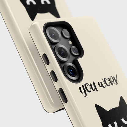 The Judgy Supervisor – Funny Black Cat Design Phone Case for Galaxy S series Phones