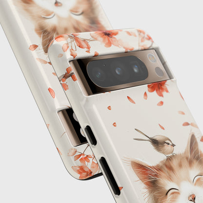 Cute Joyful Cat Portrait Watercolour Design Google Pixel Phone Case