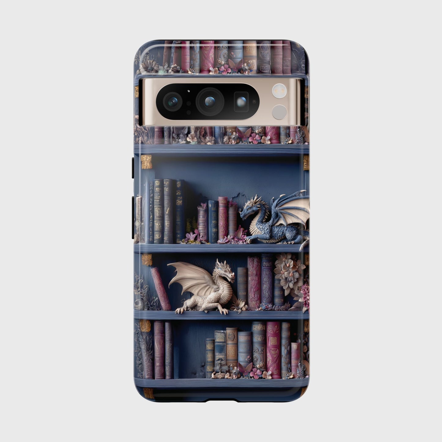 Fantasy Dragon Bookshelf Design Phone Case for Google Pixel