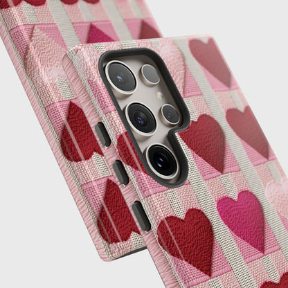 Knitted Heart Pattern Design Case for Galaxy S series Phones